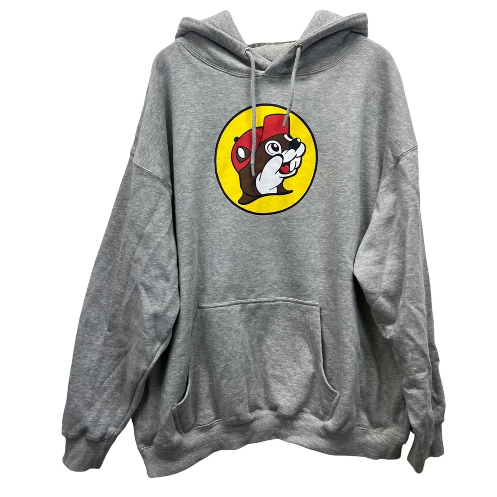 Buc-ee's Hoodie Unisex 3XL Gray Beaver Logo Graphic Pullover Sweatshirt Hoodie - Picture 1 of 6